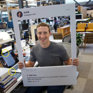 Zuck's covered camera and mic