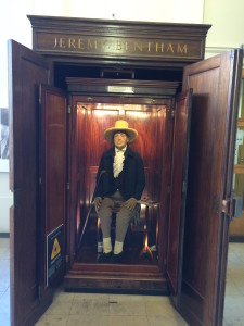 Jeremy Bentham's Auto-Icon at UCL. Photo: Rodrigo Firmino.